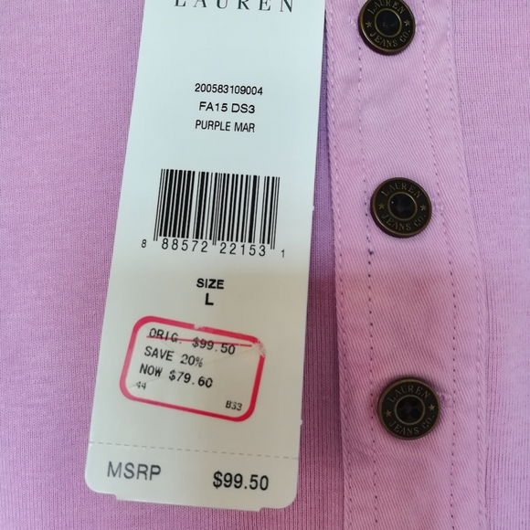 Lauren Ralph Lauren NWT blouse , size L. - Picture 3 of 8